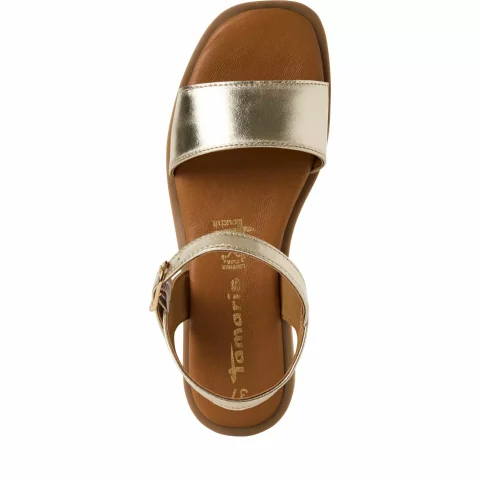 Дамски Равни Сандали TAMARIS – 1-28160-42-965 LIGHT GOLD MET — снимка 5