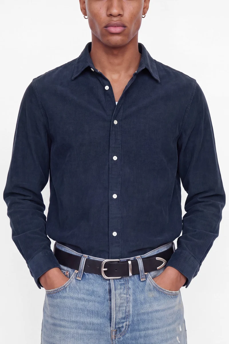 Риза Jjefield Cord 12298525 19-3923 TCX navy blazer — снимка 2
