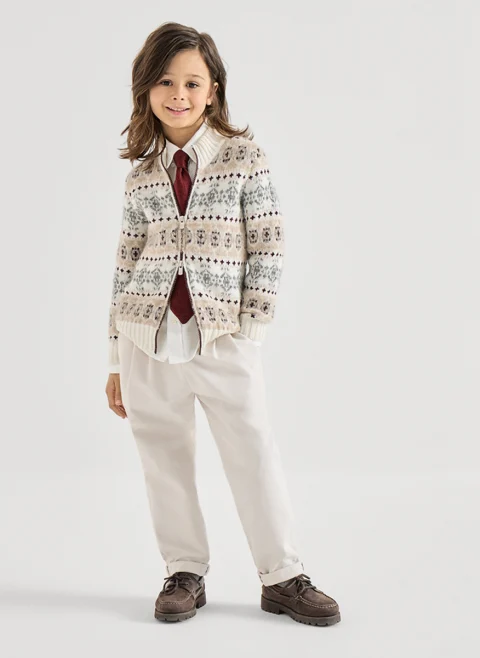 Класическа риза с бродерия Brunello Cucinelli Kids 12 — снимка 4
