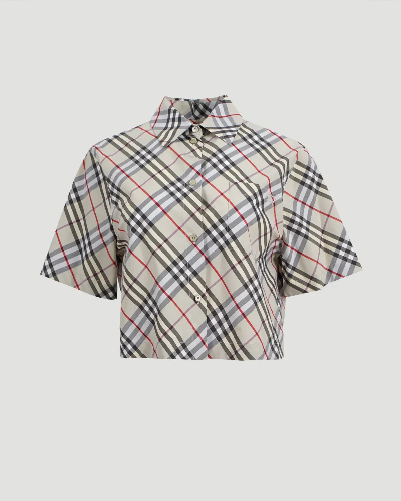 Cropped Check Cotton Shirt
