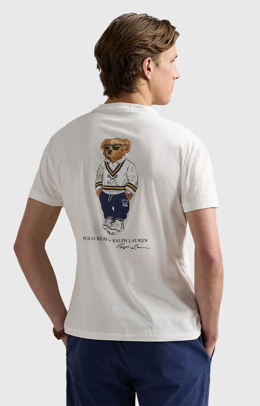 Слим тениска с овално деколте и Polo Bear принт — снимка 2