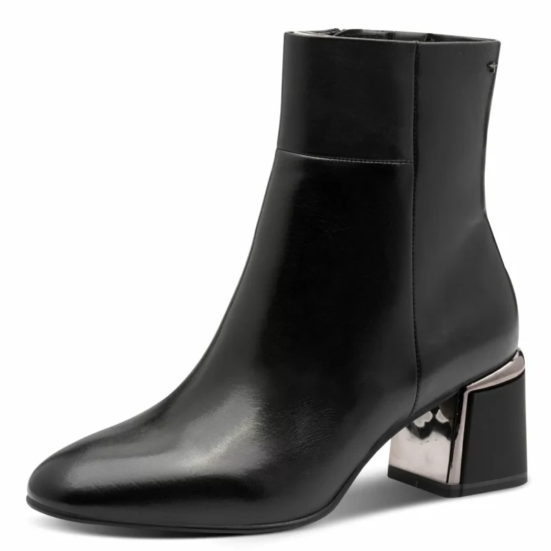 Дамски Боти На Ток TAMARIS – 1-25341-45-003 BLACK LEATHER — снимка 3