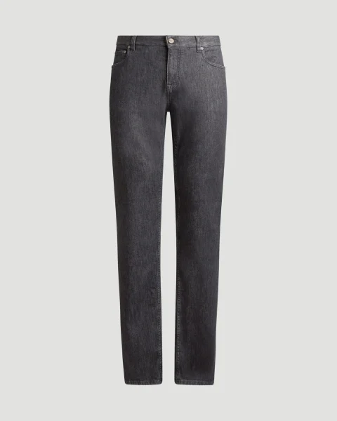 Jeans with Pegaso Logo Embroidery