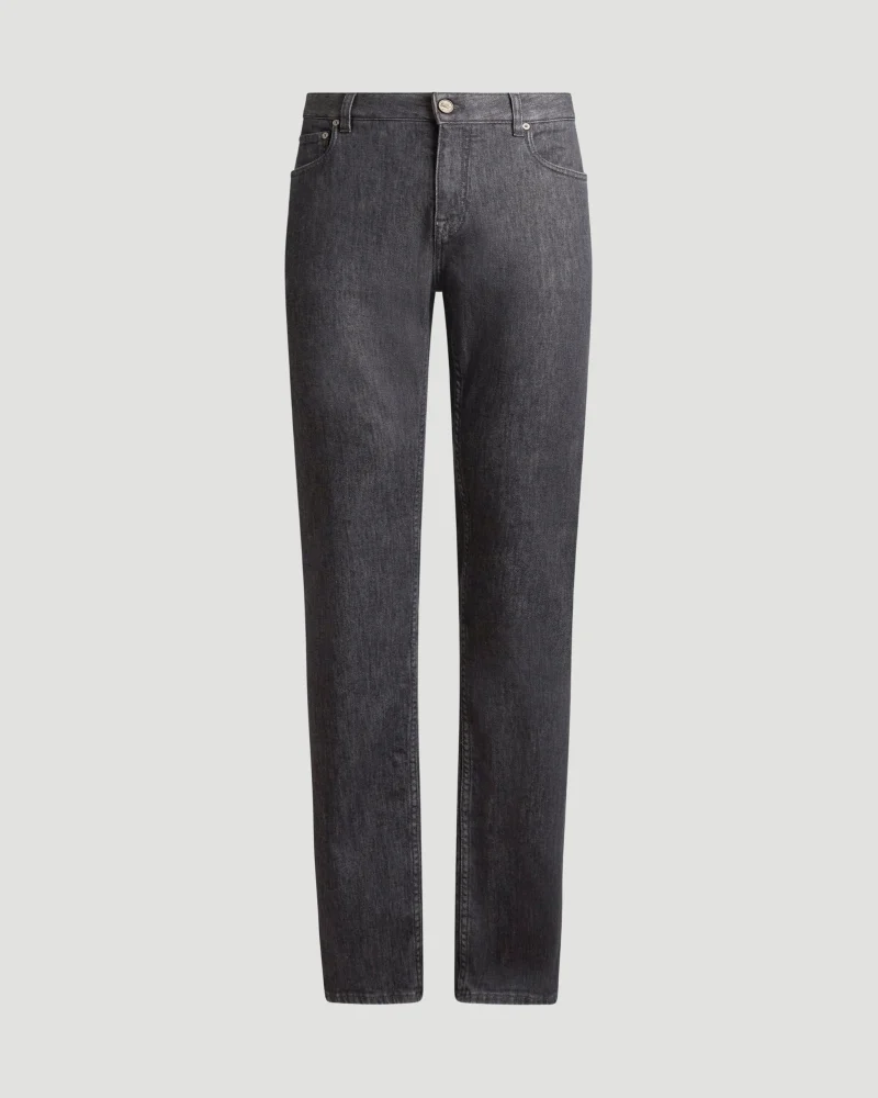 Jeans with Pegaso Logo Embroidery