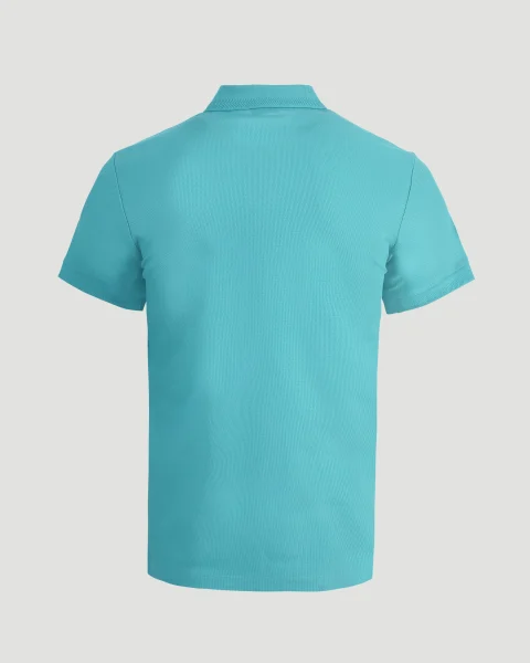 Cotton Polo Shirt in Blue — снимка 3