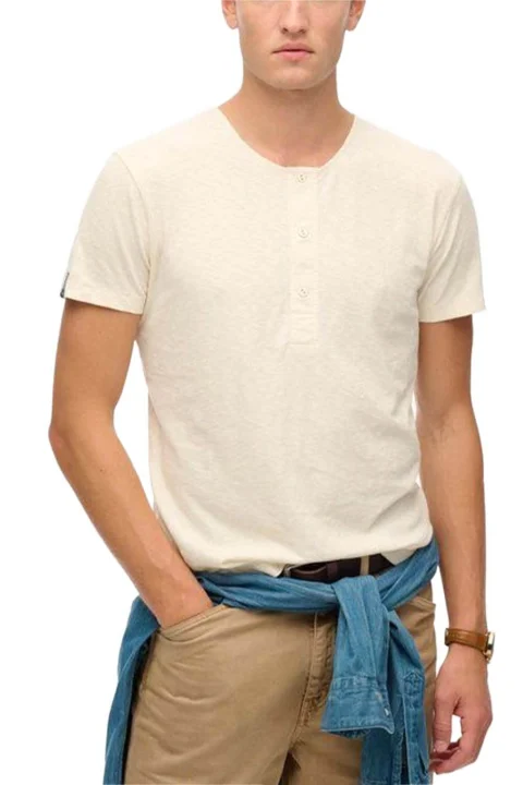 Top D2 Stud Merchant Ss Grandad Jersey M1012185A c1t oyster cream