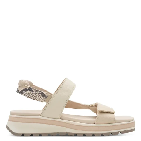 Дамски Сандали На Платформа TAMARIS – 1-28267-44-483 BEIGE SNAKE — снимка 2