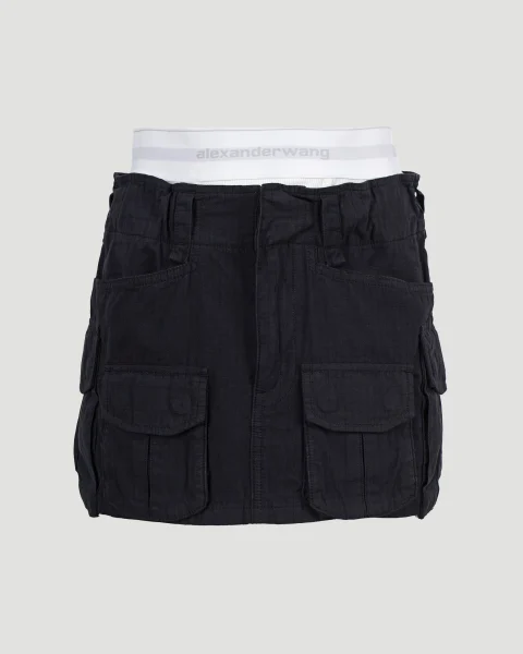 Logo-Waistband Mini Skirt