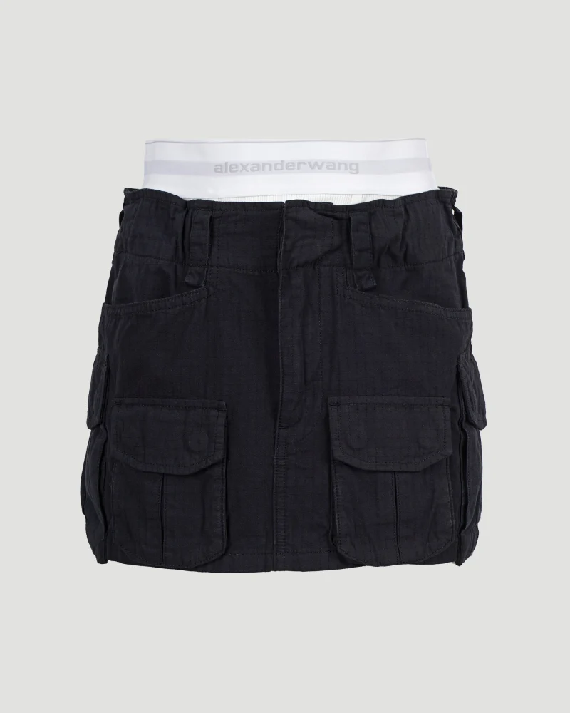 Logo-Waistband Mini Skirt