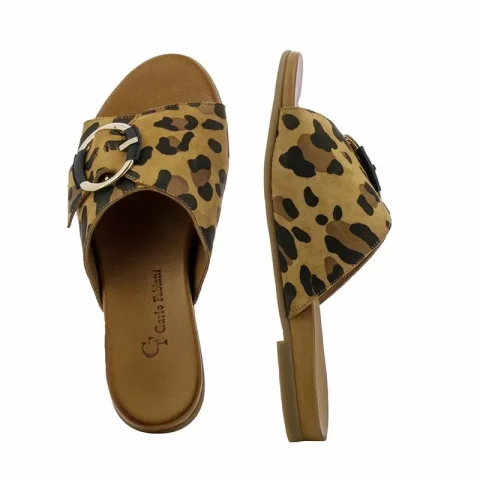 Дамски Равни Чехли CARLO FABIANI – 030-02-2672 LEOPARD/BLACK — снимка 5