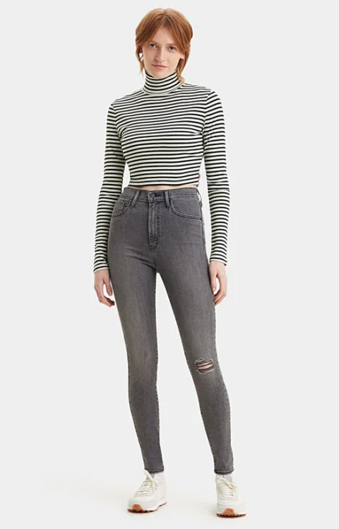 Сиви дънки Levi’s® MILE с накъсан детайл — снимка 3