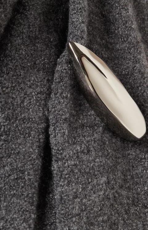 Cashmere, Wool And Silk Cardigan in Harbor Grey — снимка 2