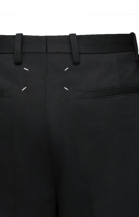 Tailored Cotton Shorts in Black — снимка 2