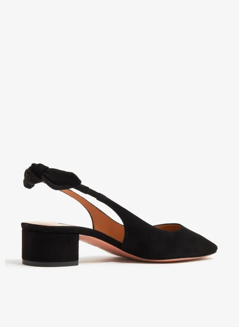 Велурени обувки с панделка Aquazzura — снимка 2