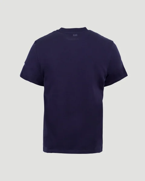 Cotton T-Shirt in Navy — снимка 7