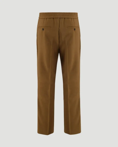 Wool Elasticated Waist Trousers in Hazelnut — снимка 2