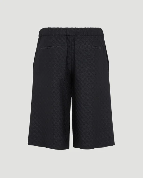 Skull Jacquard Shorts in Black — снимка 2