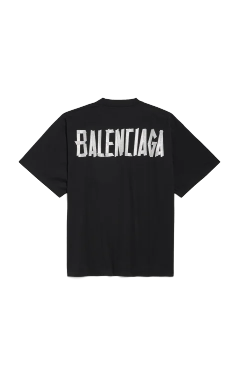 Glitter Tape Type Large Fit T-Shirt in Black — снимка 2