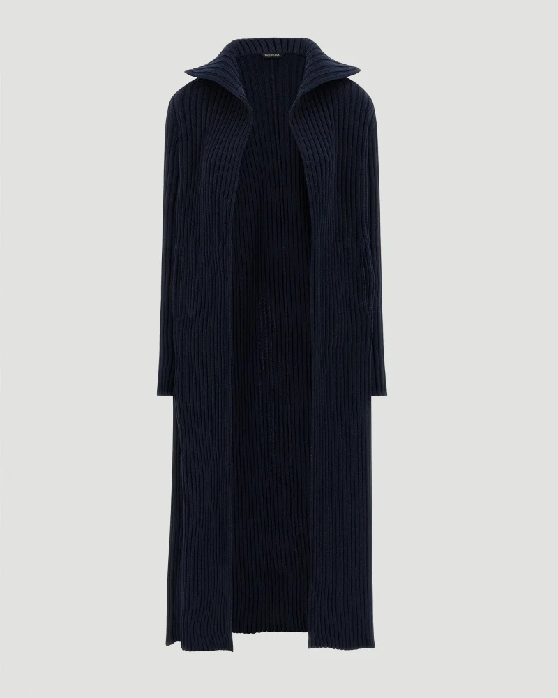 Ribbed Cardigan in Navy