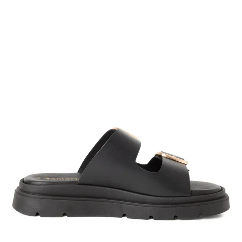 Дамски Равни Чехли TAMARIS – 1-27239-42-003 BLACK LEATHER — снимка 2