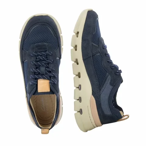 Дамски Сникърс CLARKS – 26176773 NATURE X COVE NAVY COMBI — снимка 4