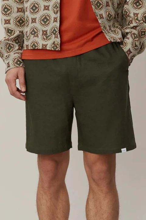 Бермуда Otto Linen Shorts LDM511052 555555-forrest green — снимка 2