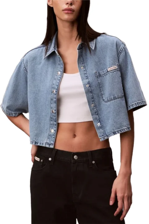 Риза Boxy Cropped Denim LV047F498G 21E vintage moss