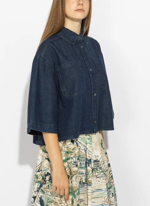 Риза от деним Weekend Max Mara Wkdzannata — снимка 11
