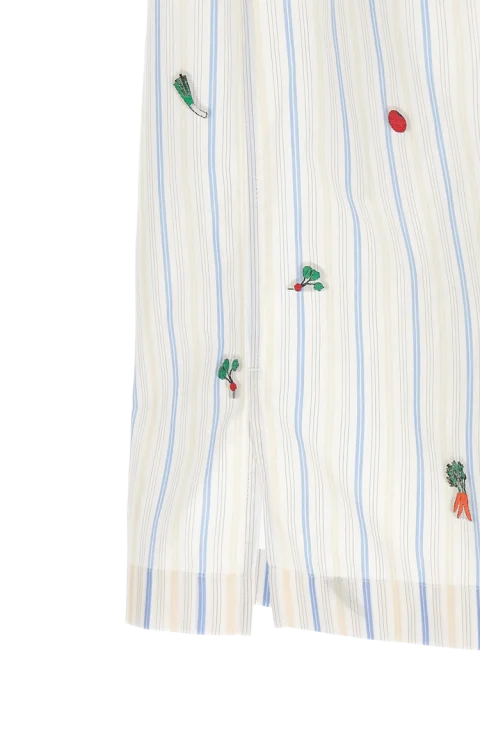 La Chemise Romarin Embroidered Striped Cotton-Poplin Shirt — снимка 2