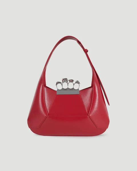 The Jewelled Hobo Bag in Welsh Red — снимка 5