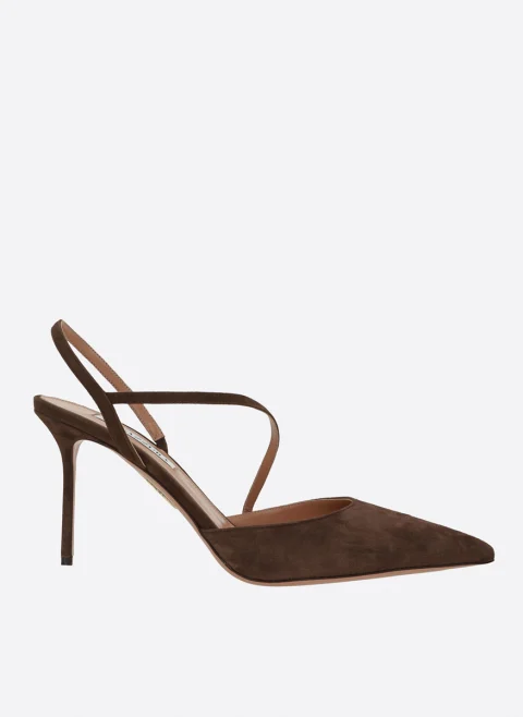 Обувки на ток от велур 'Dynasty' Aquazzura