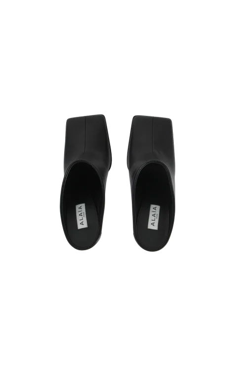 Soft Square Pumps in Leather — снимка 3