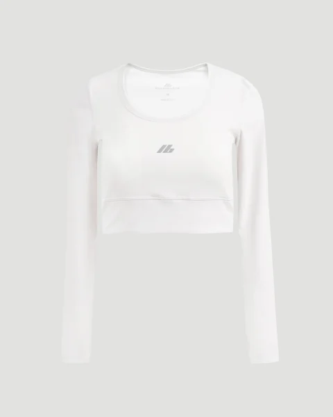 Activewear Long Sleeve Sports Bra in White