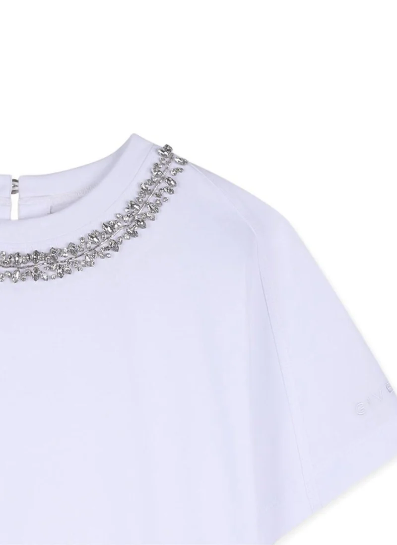 Тишърт с декоративни кристали Givenchy Kids — снимка 2