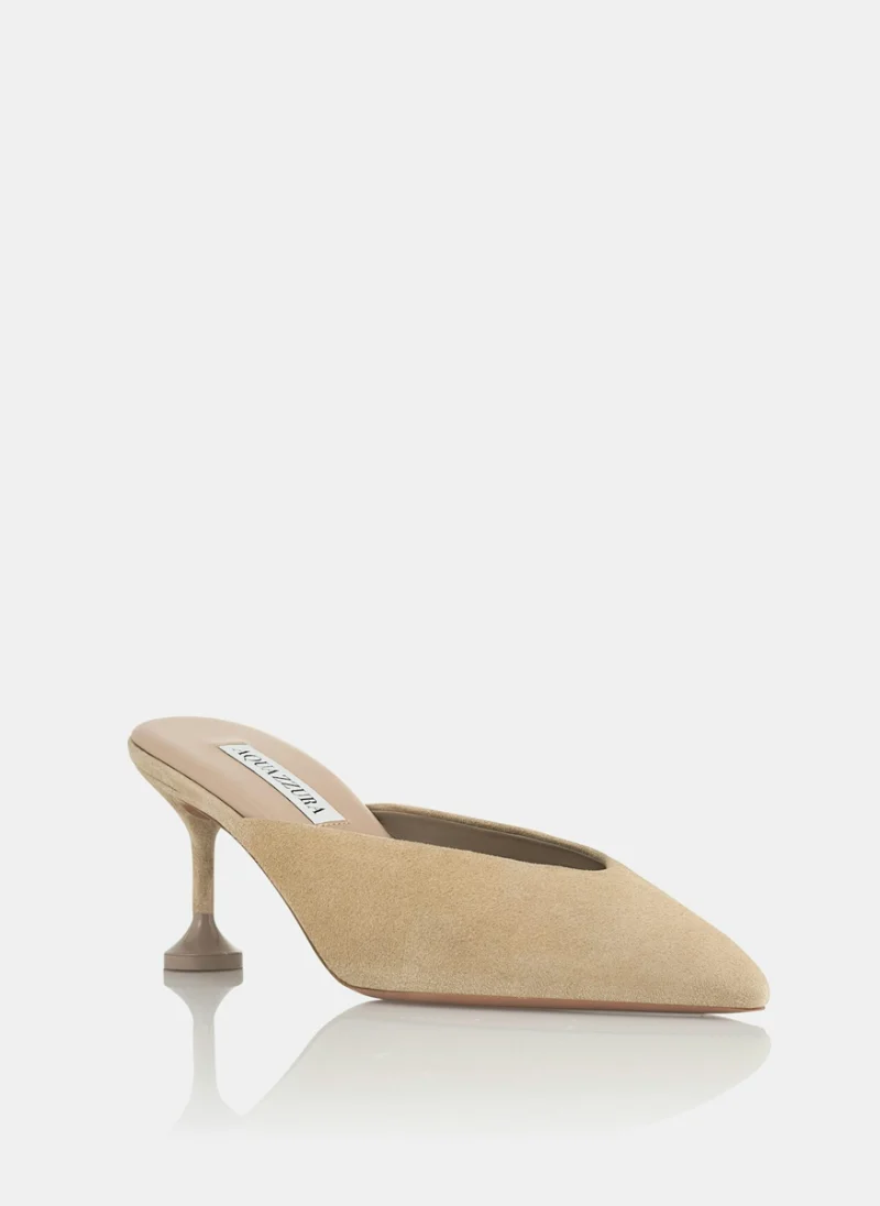 Обувки на ток от велур 'Bisous' Aquazzura — снимка 2