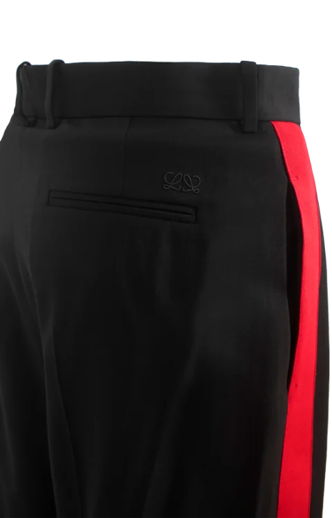 Viscose and Wool Blend Trousers in Black — снимка 3