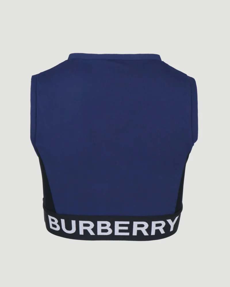 Monogram Print Zip-Up Cropped Top — снимка 2
