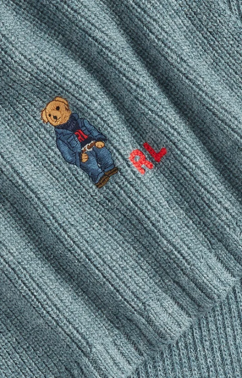 Плетен шал с Polo Bear акцент — снимка 2