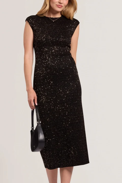 Рокля Mylla Sequin Short Sleeve Bodycon 285643 black — снимка 2