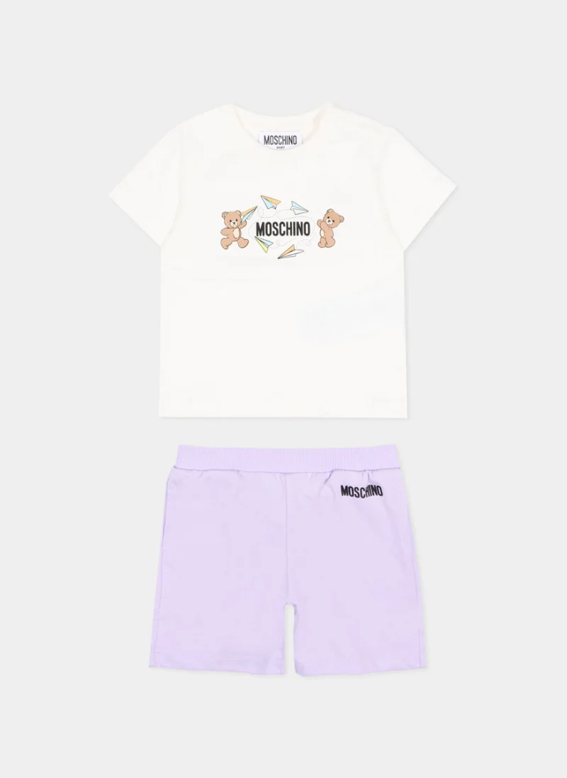 Сет `Teddy` тениска и къси панталони Moschino Kids