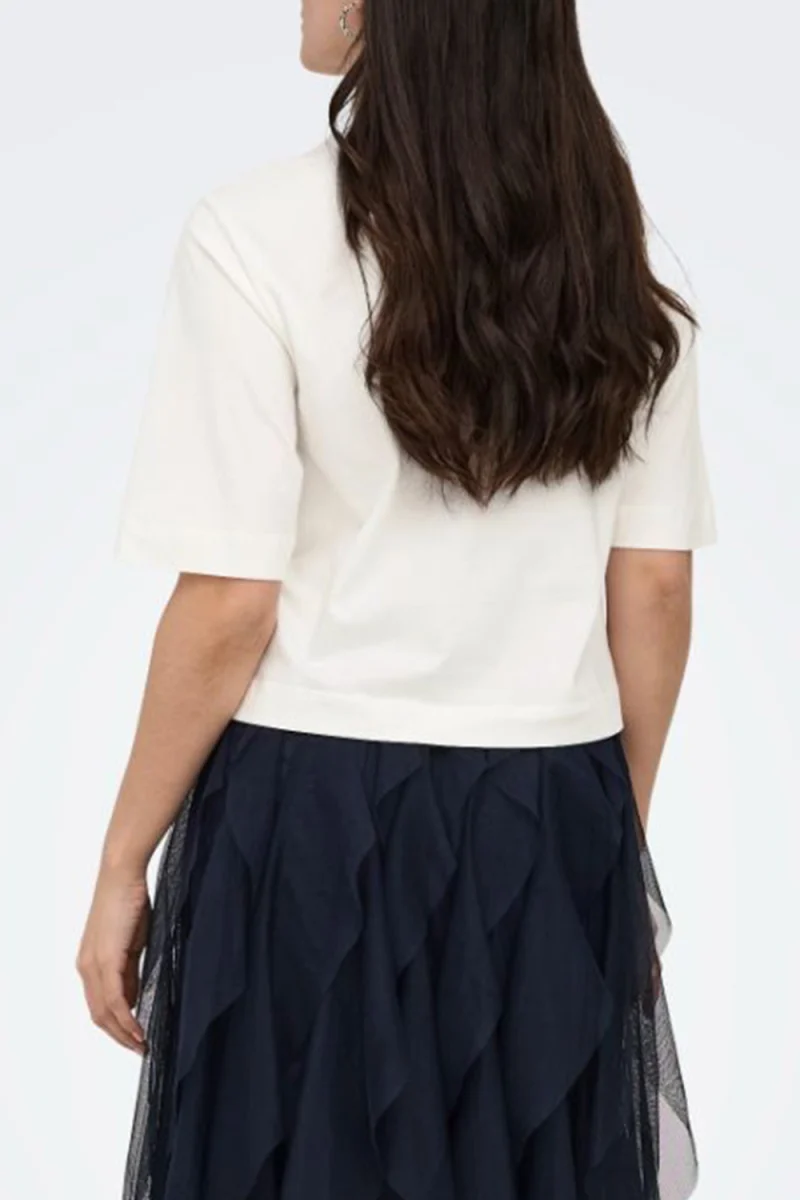 T-Shirt Onlvega New S/S Vibe Box 15375753 11-4201 TCX cloud dancer/riviera — снимка 2