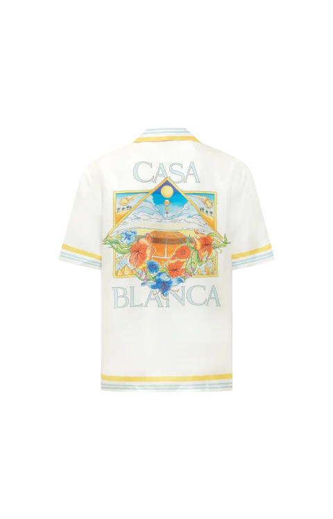 Casablanca Tennis Landscape Cuban Collar Shirt — снимка 2