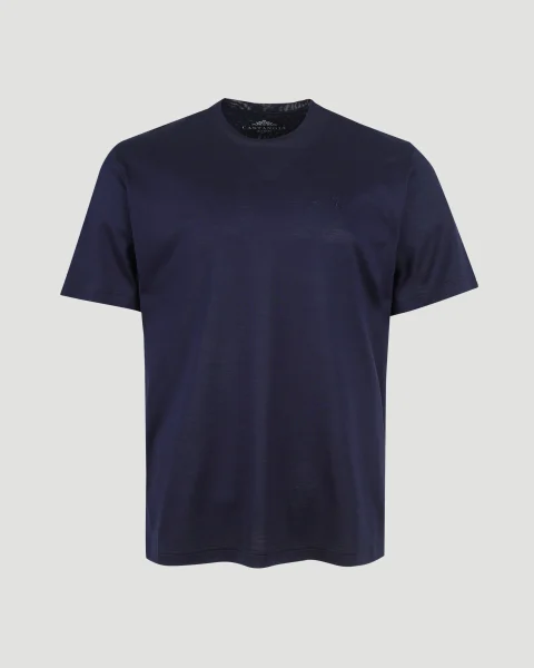 Cotton T-Shirt in Dark Blue