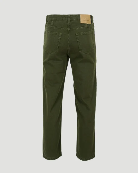 Cotton Tapered Fit Jeans in Loden — снимка 2