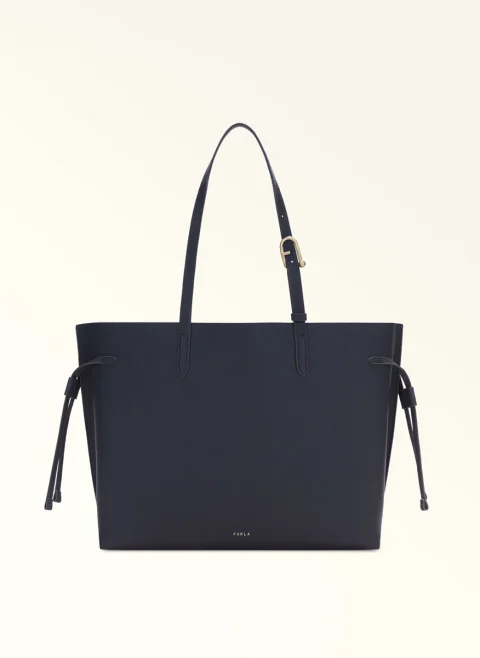 Кожена 'Tote' чанта Furla Ava Ink Blue Ink Blue