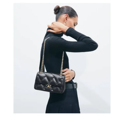 Дамска черна чанта SMALL BUNNY KNOT TORY BURCH — снимка 10