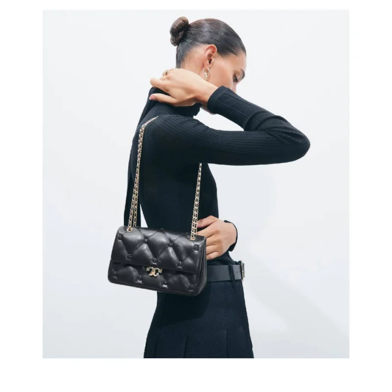 Дамска черна чанта SMALL BUNNY KNOT TORY BURCH — снимка 10