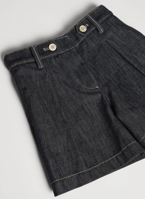 Къс панталон от деним Brunello Cucinelli Kids 4-6 — снимка 3