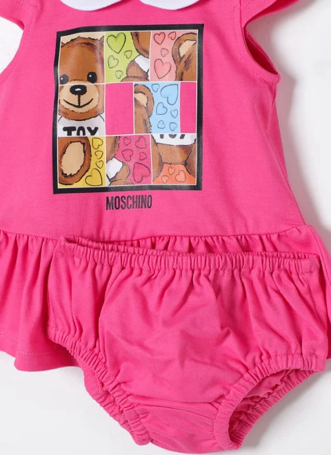 Рокля с принт Moschino Kids — снимка 3