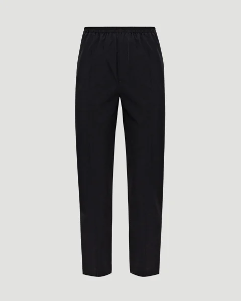 Pleated Wool Trousers in Black